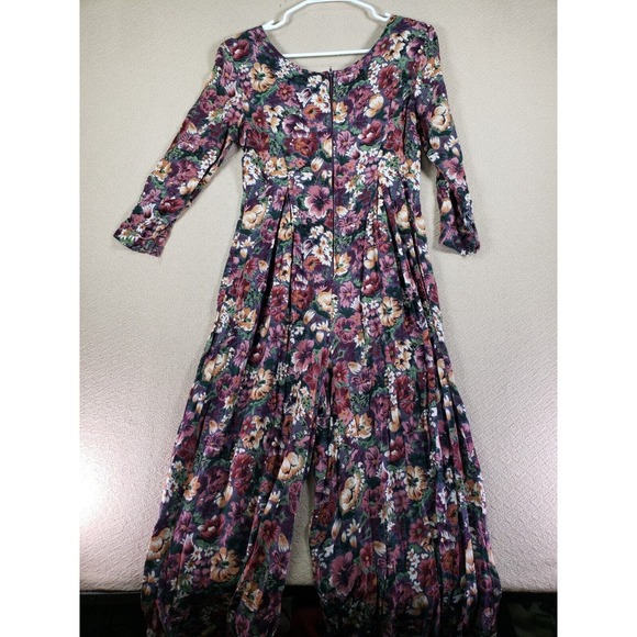 VTG Chorus Line Romper Womens Medium Multicolor Floral Long Sleeve Modern Casual - Picture 5 of 7